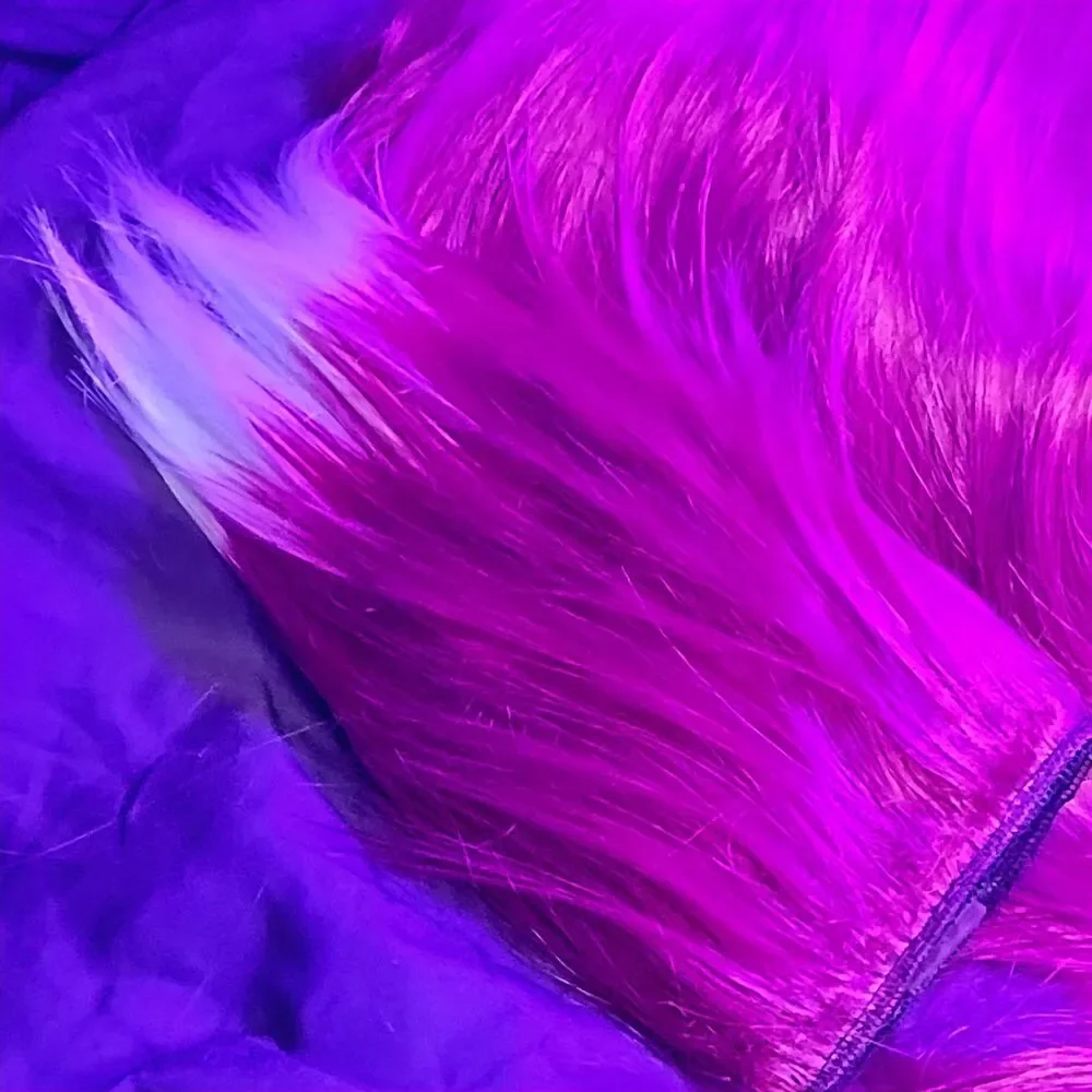 NWOT Xayah LoL Cosplay Wig UV Glow Custom Cut 30